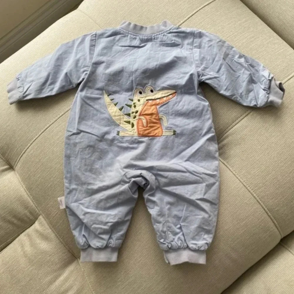 Baby Blue Crocodile Onesie